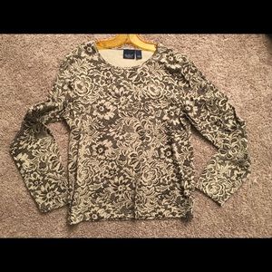 Gloria Vanderbilt Casuals Top L, Brown & Beige EUC